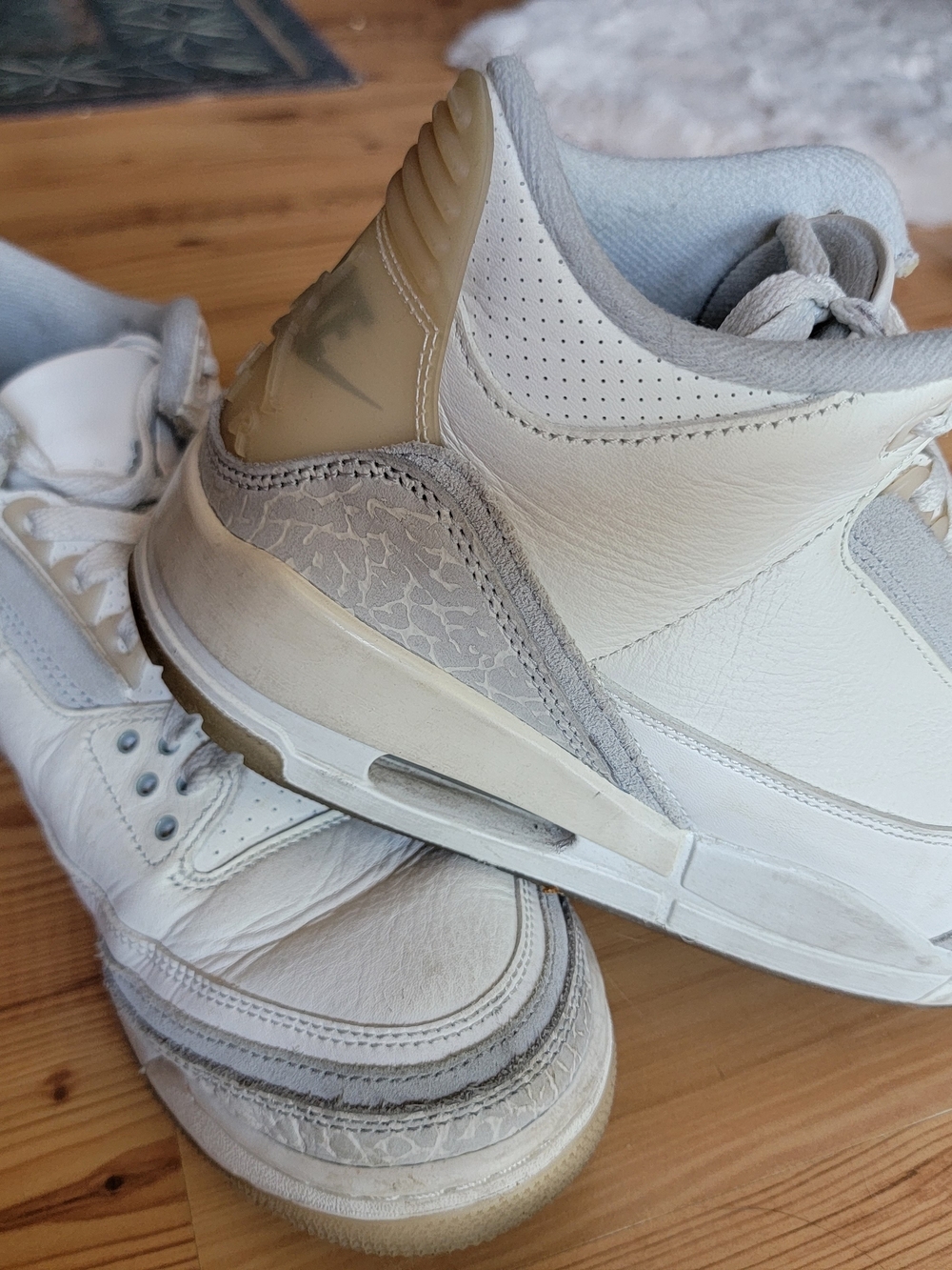 Jordan White and Light Gray Low-Top Sneakers - Picture 6 of 7